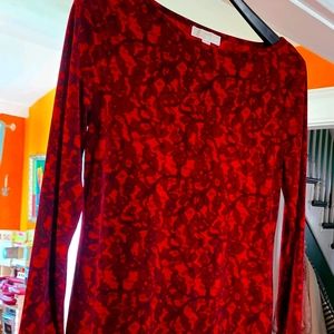 Michael Kors Red Patterned Dress Sz L